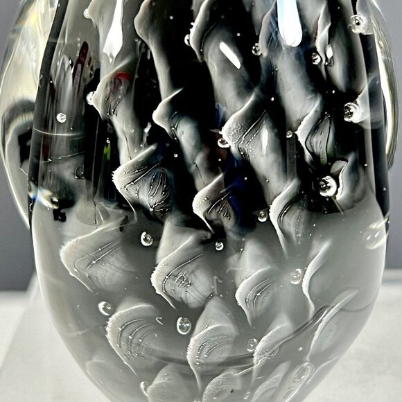 FM‎ Ronneby Konstglas Art Glass Bird Paperweight Fumato Glass Sweden - Picture 8 of 12